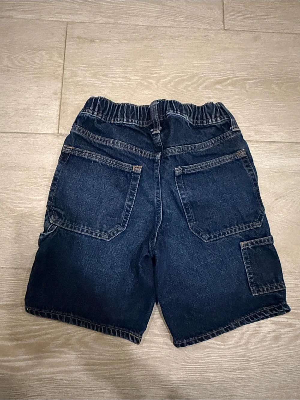 GAP Kids Dark Blue Denim Shorts with White Drawstring